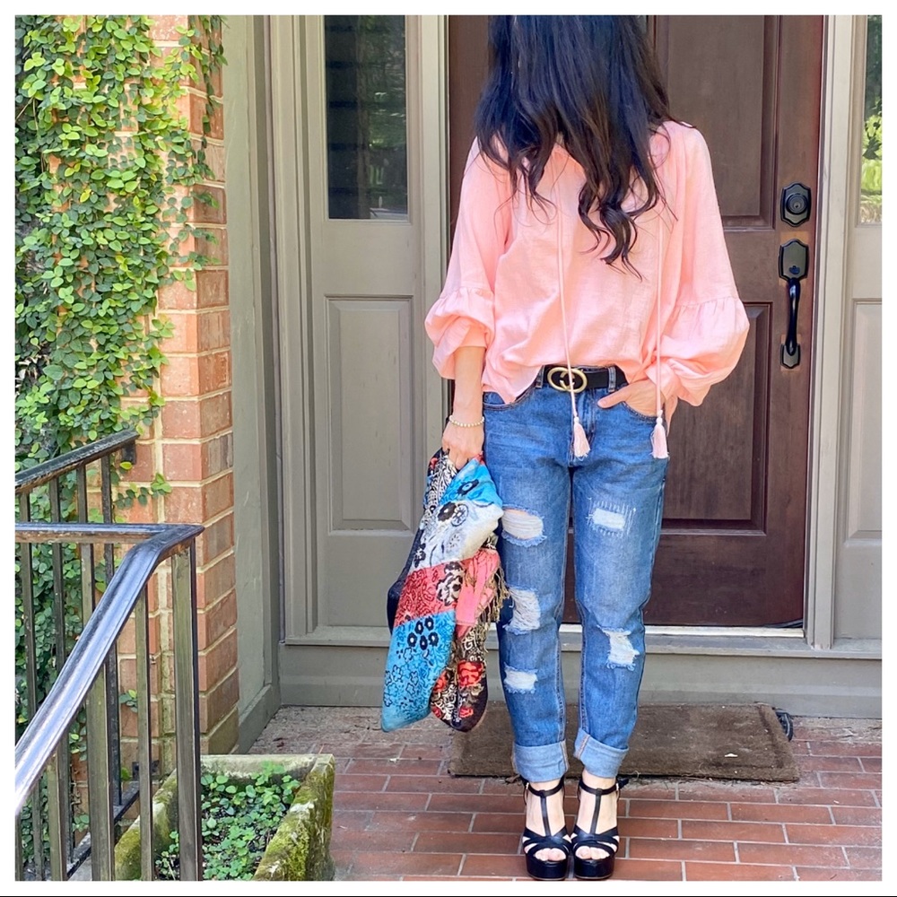 Spring pretty gauze like peasant boho blouse - Picture 6 of 8